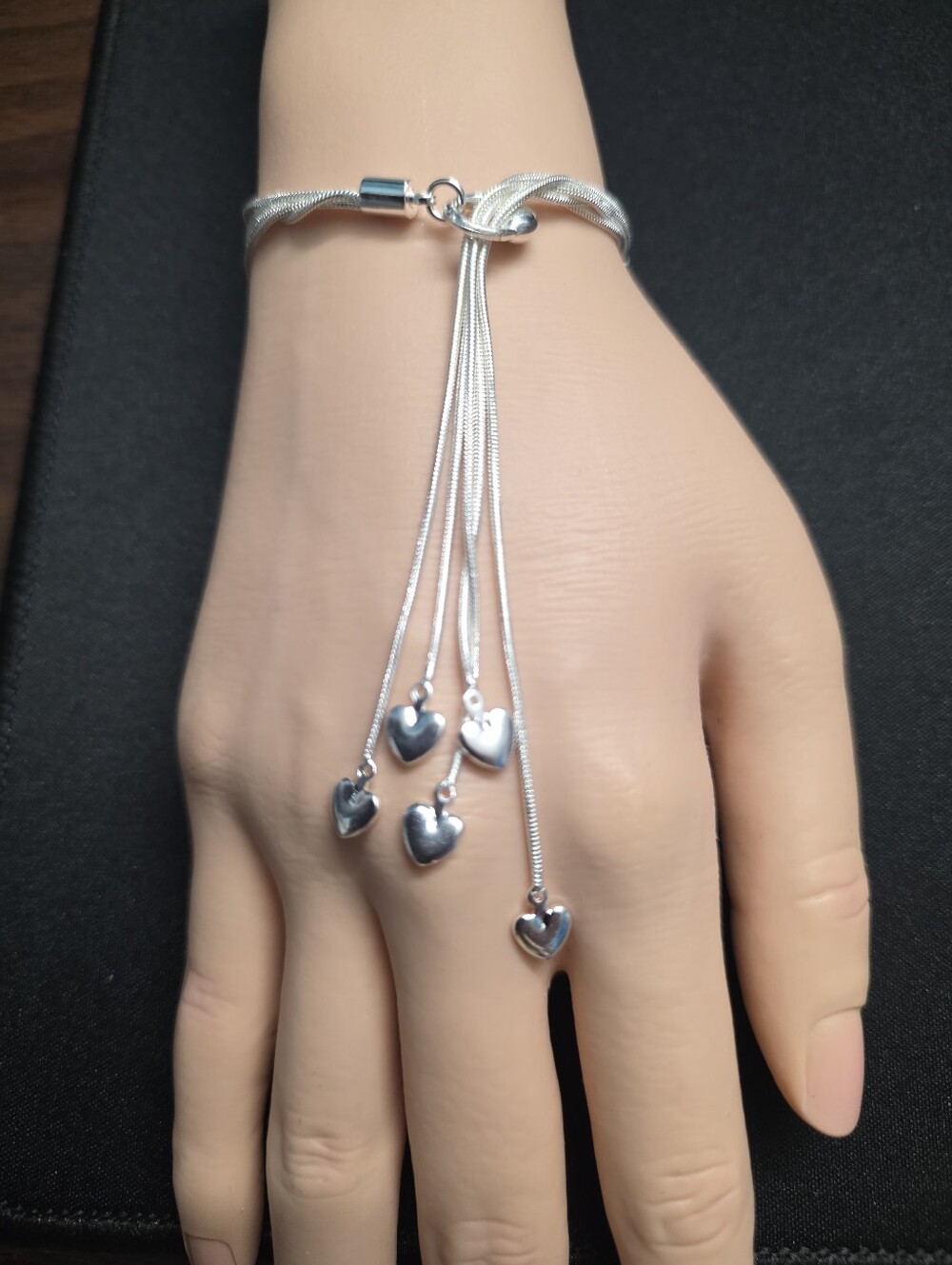 S925 sterling silver adjustable bracelet featuring a multi-strand